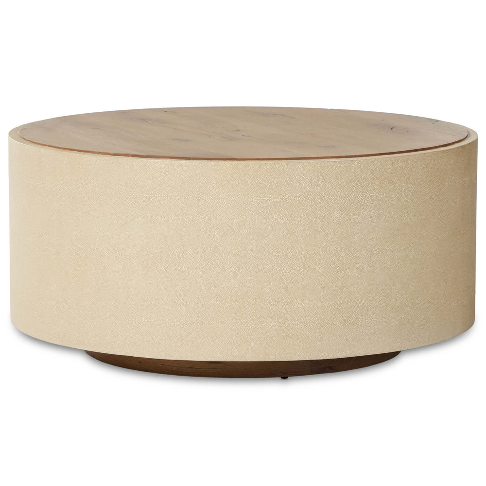 Crosby Round Coffee Table, Light Cream-Furniture - Accent Tables-High Fashion Home