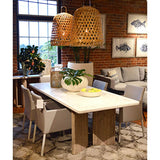 Harrell Dining Table, White Terazzo-Furniture - Dining-High Fashion Home