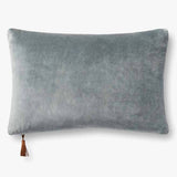 Loloi Magnolia Home Denim and Tan Lumbar Pillow-Accessories-High Fashion Home