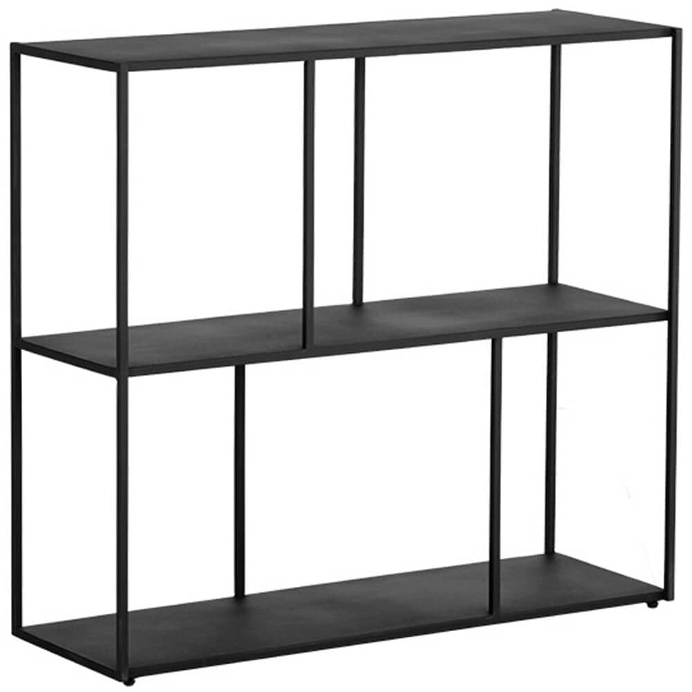 Eiffel Medium Low Bookcase, Black-Furniture - Storage-High Fashion Home