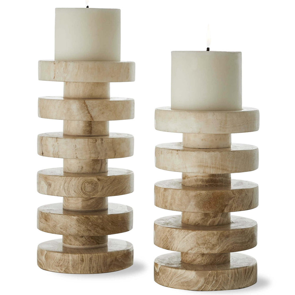 Disc Candleholders, Set of 2