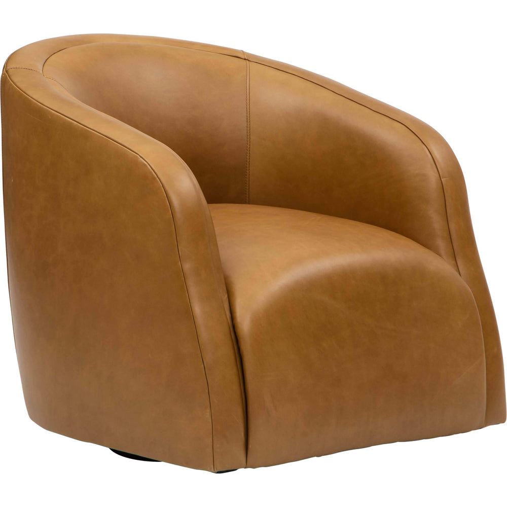 Finn Leather Swivel Chair, Libby Amaretto-Furniture - Chairs-High Fashion Home