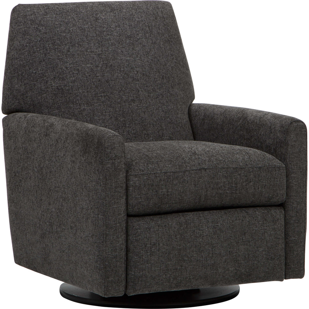 Finn Swivel Recliner, Dalton Charcoal-Furniture - Chairs-High Fashion Home