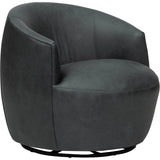 Fiora Leather Swivel Chair, Liverpool River