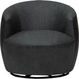 Fiora Leather Swivel Chair, Liverpool River