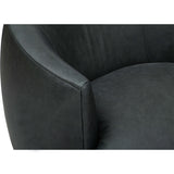 Fiora Leather Swivel Chair, Liverpool River