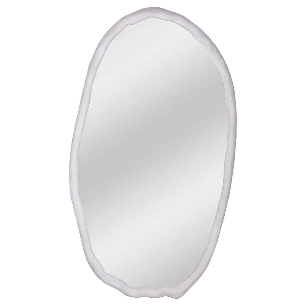 Foundry Oval Mirror, White