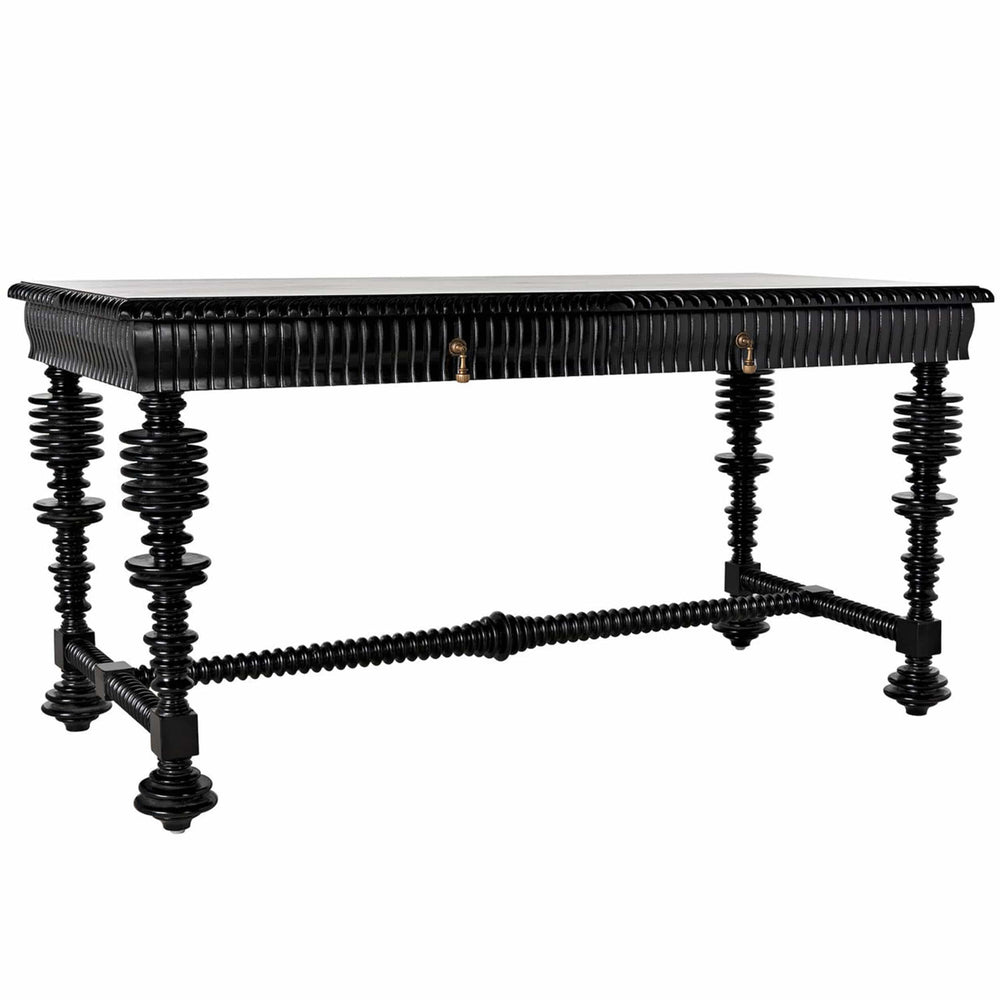 Portuguese Desk, Small (60"), Hand Rubbed Black-High Fashion Home