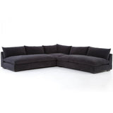 Grant Armless Sectional, Henry Charcoal-Furniture - Sofas-High Fashion Home