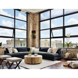 Grant Armless Sectional, Henry Charcoal-Furniture - Sofas-High Fashion Home