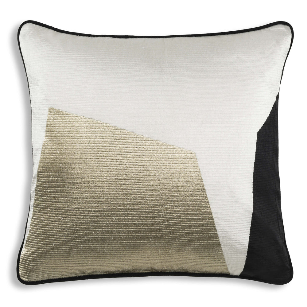 Cloud 9 Hudson Pillow, Black, White & Gold