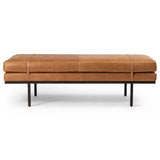 Harris Leather Bench, Palermo Cognac-Furniture - Benches-High Fashion Home