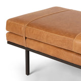 Harris Leather Bench, Palermo Cognac-Furniture - Benches-High Fashion Home