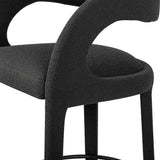 Hawkins Bar Stool, Fiqa Boucle Charcoal