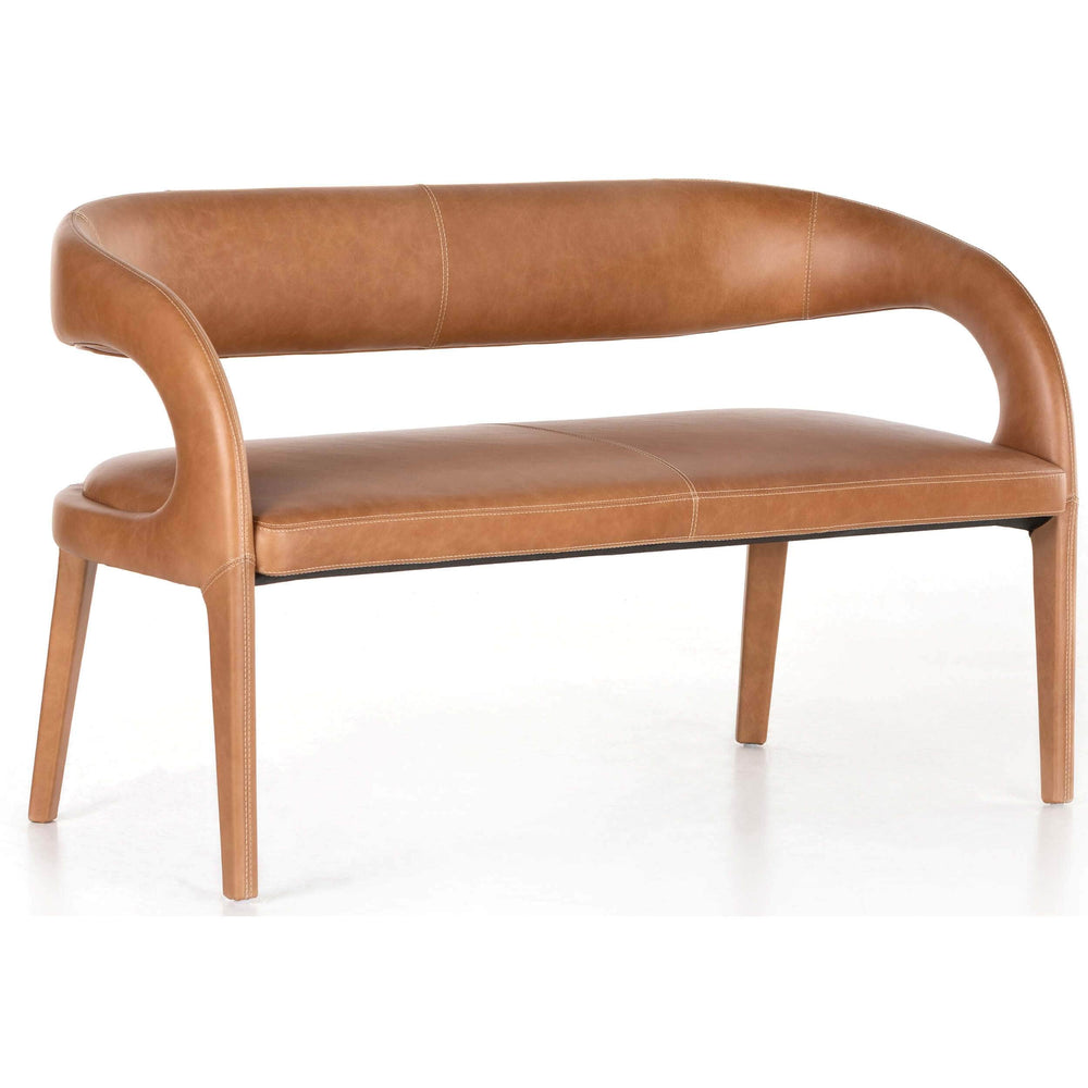 Hawkins Leather Dining Bench, Sonoma Butterscotch-Furniture - Chairs-High Fashion Home