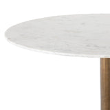 Helen Bistro Table, White Marble-Furniture - Dining-High Fashion Home