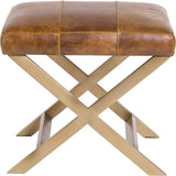 Hudson Cross Ottoman, Brass - Furniture - Chairs - High Fashion Home