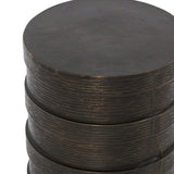 Trello Drum End Table, Textured Black-High Fashion Home