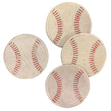 Hair-on-Hide Baseball Coaster, Set of 4 - Accessories - High Fashion Home