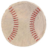 Hair-on-Hide Baseball Coaster, Set of 4 - Accessories - High Fashion Home