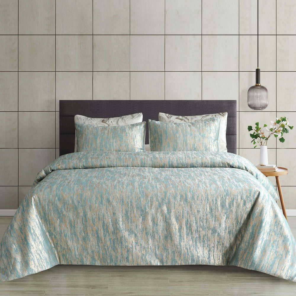 Jade Duvet Set, Teal/Gold