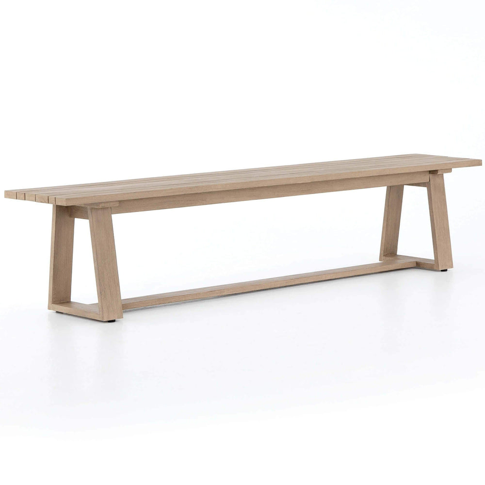 Atherton Outdoor Dining Bench, Washed Brown-Furniture - Dining-High Fashion Home