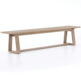 Atherton Outdoor Dining Bench, Washed Brown-Furniture - Dining-High Fashion Home