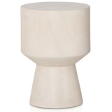 Jovie Outdoor End Table, Ivory Teak