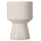 Jovie Outdoor End Table, Ivory Teak