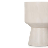 Jovie Outdoor End Table, Ivory Teak