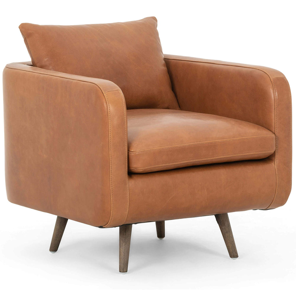 Kaya Leather Swivel Chair, Haven Tobacco