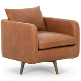 Kaya Leather Swivel Chair, Haven Tobacco