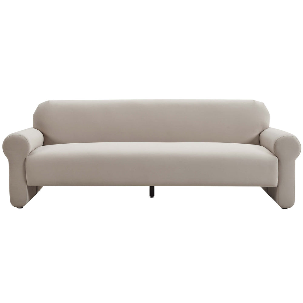 Keelee 84" Velvet Sofa, Taupe