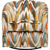 Krew Swivel Chair, Flame Stitch Desert-Furniture - Chairs-High Fashion Home