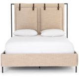 Leigh Upholstered Bed, Palm Ecru-Furniture - Bedroom-High Fashion Home