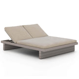 Leroy Outdoor Double Chaise, Faye Sand/Weathered Grey-Furniture - Chairs-High Fashion Home