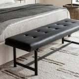 Lindy Leather Bench, Rialto Ebony