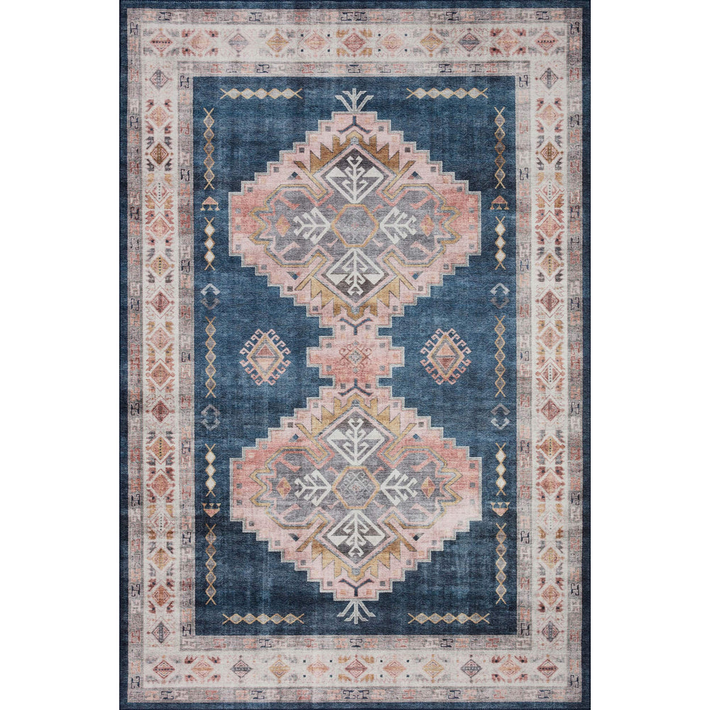 Loloi Rug Heidi HEI-03, Denim/Blush-Accessories-High Fashion Home