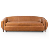 Lyla 86" Leather Sofa, Valencia Camel-Furniture - Sofas-High Fashion Home