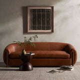 Lyla 86" Leather Sofa, Valencia Camel-Furniture - Sofas-High Fashion Home