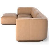 Mabry 3 Piece Leather Sectional w/ Ottoman, Nantucket Oatmeal