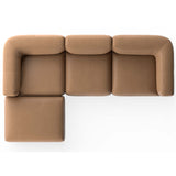 Mabry 3 Piece Leather Sectional w/ Ottoman, Nantucket Oatmeal