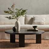 Mesa Large Round Coffee Table, Ebony-Furniture - Accent Tables-High Fashion Home