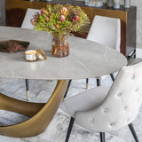 Montana Dining Table, Gray/Gold Base-Furniture - Dining-High Fashion Home