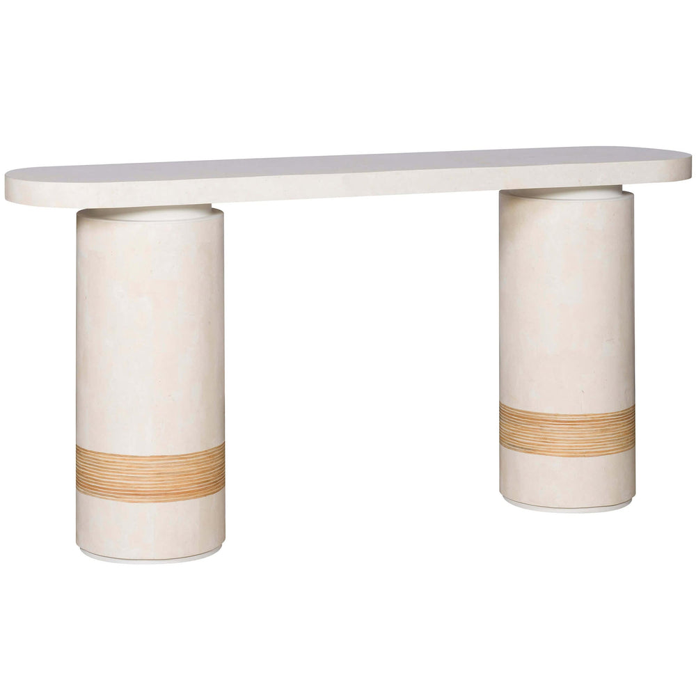 Alba Console Table, White Agate-Furniture - Accent Tables-High Fashion Home