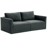 Willow 2 Piece Modular Loveseat, Charcoal-Furniture - Sofas-High Fashion Home