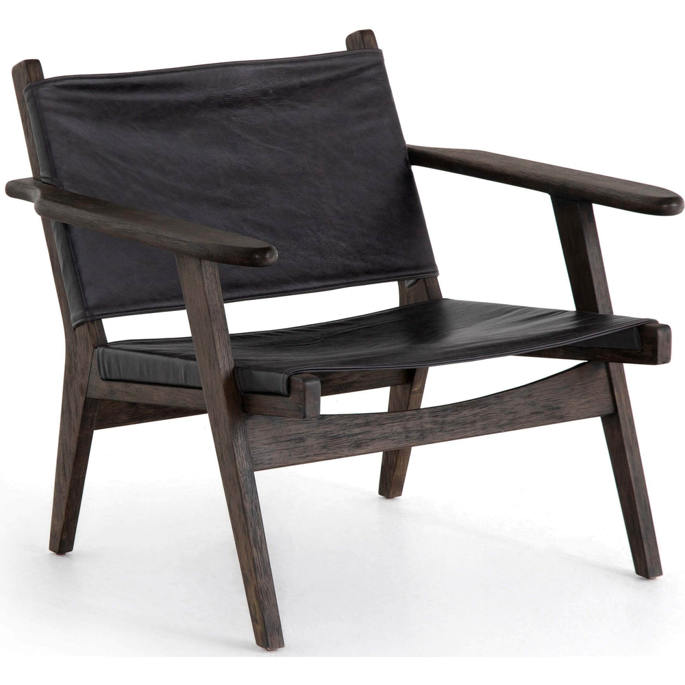 Rivers Leather Sling Chair, Sonoma Black-Furniture - Chairs-High Fashion Home