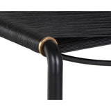 Riz Leather Stool, Black-Furniture - Accent Tables-High Fashion Home