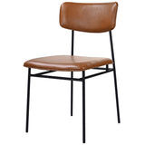 Sailor Leather Dining Chair, Brown, Set of 2