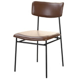 Sailor Leather Dining Chair, Dark Brown, Set of 2